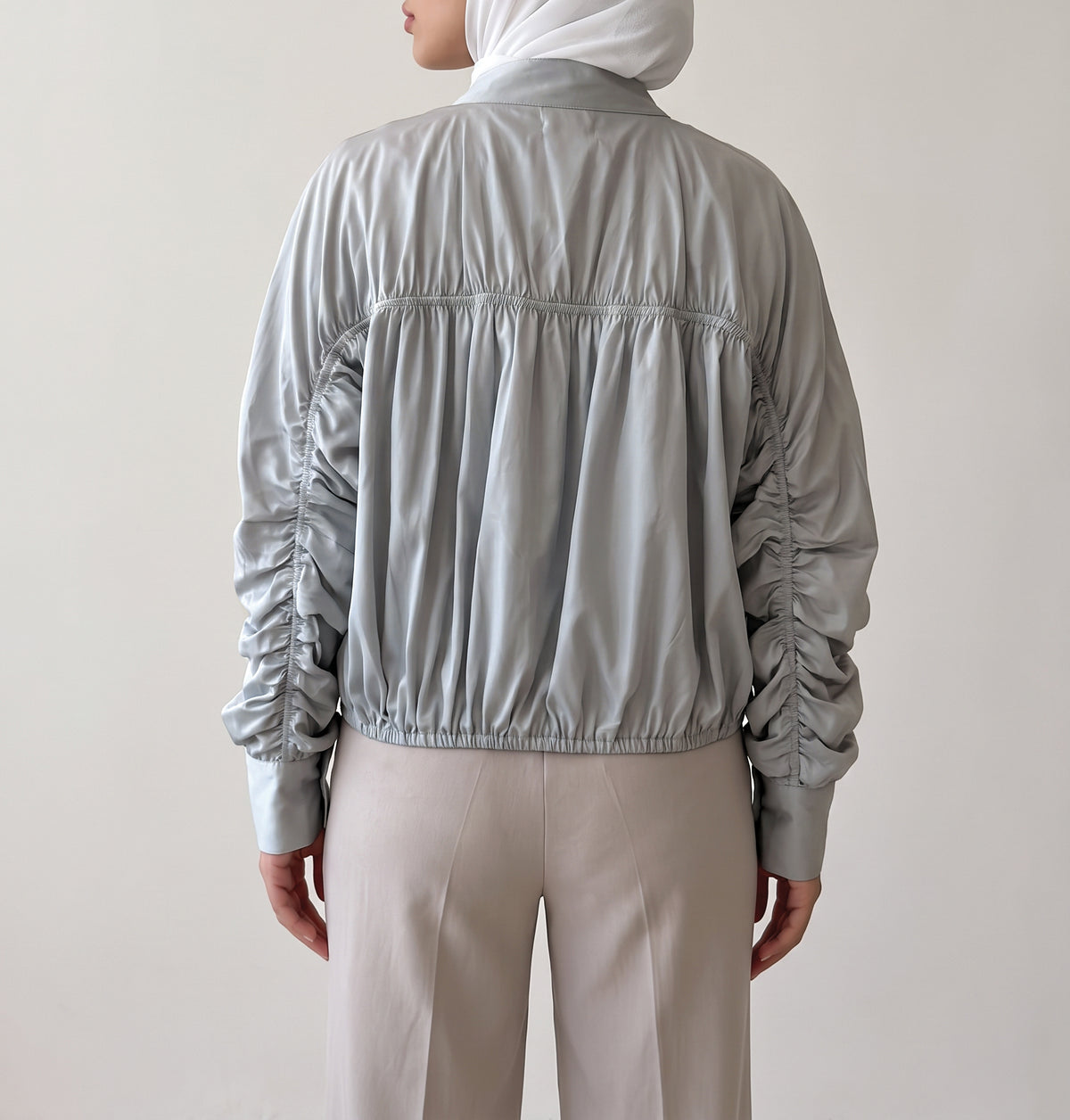 8256 Light Grey Jacket Top For Women