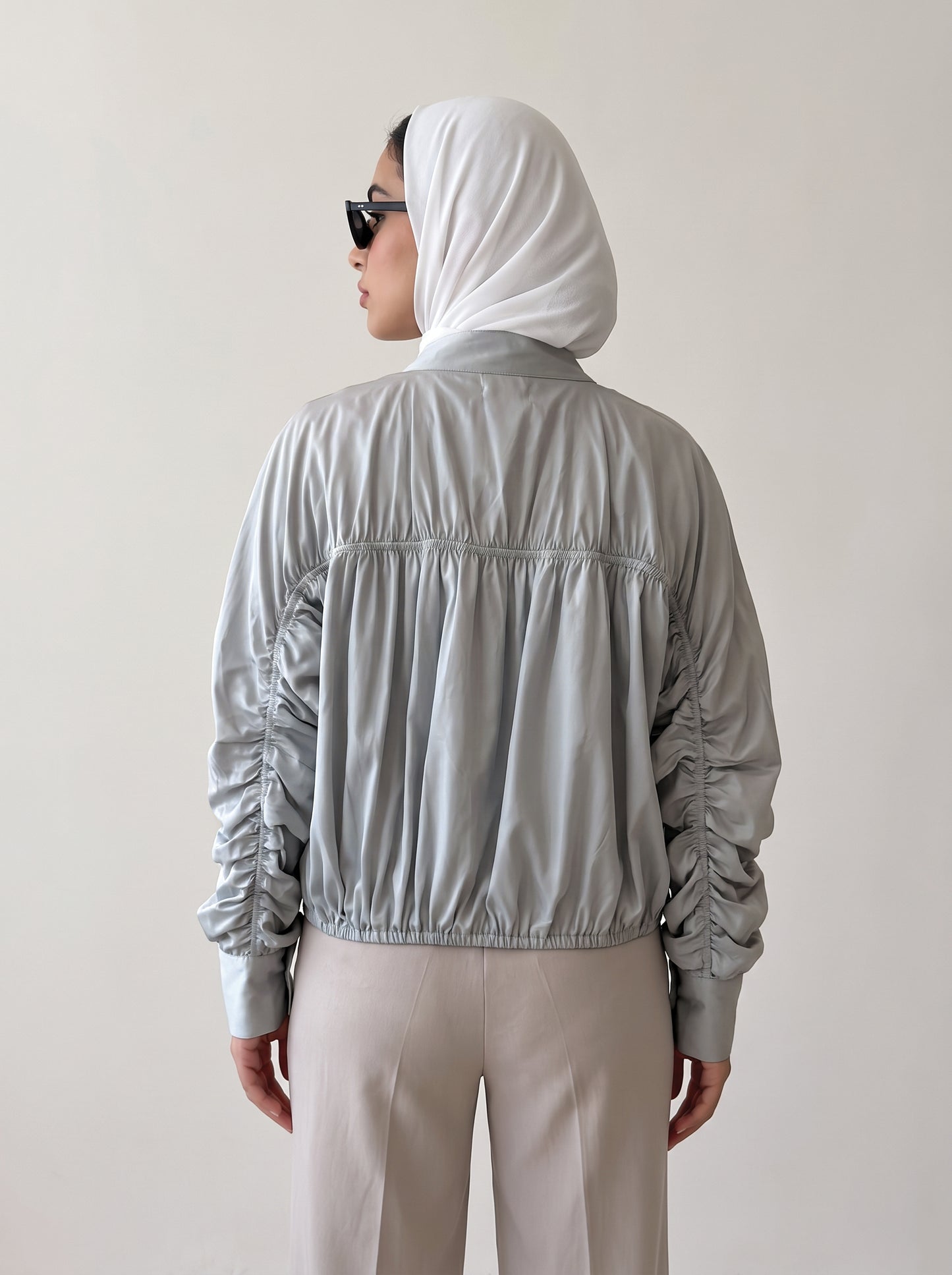 8256 Light Grey Jacket Top For Women