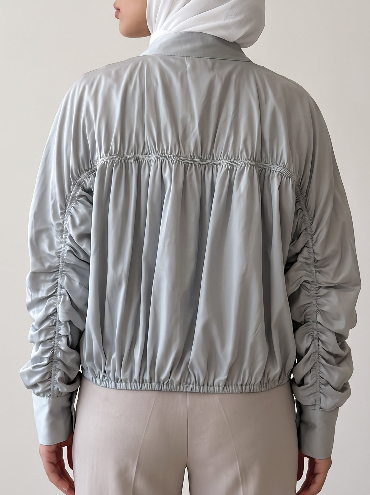 8256 Light Grey Jacket Top For Women