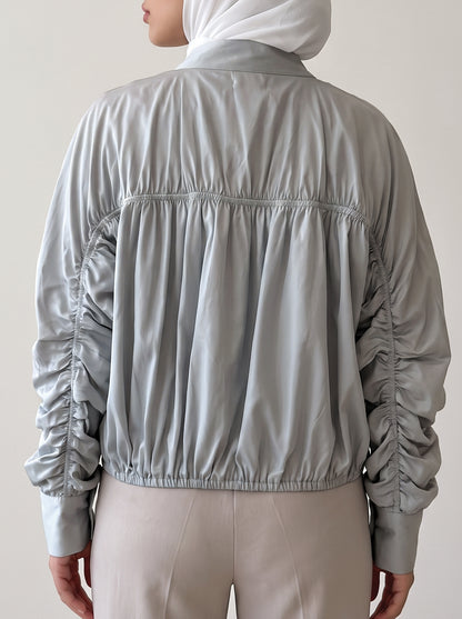 8256 Light Grey Jacket Top For Women