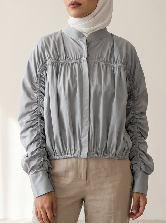 8256 Light Grey Jacket Top For Women