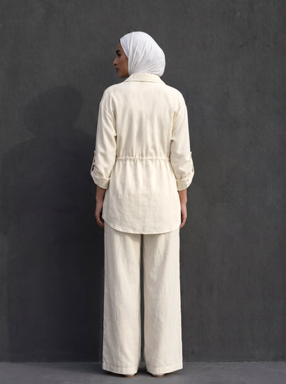 8200 White Shirt And Pants Set For Women