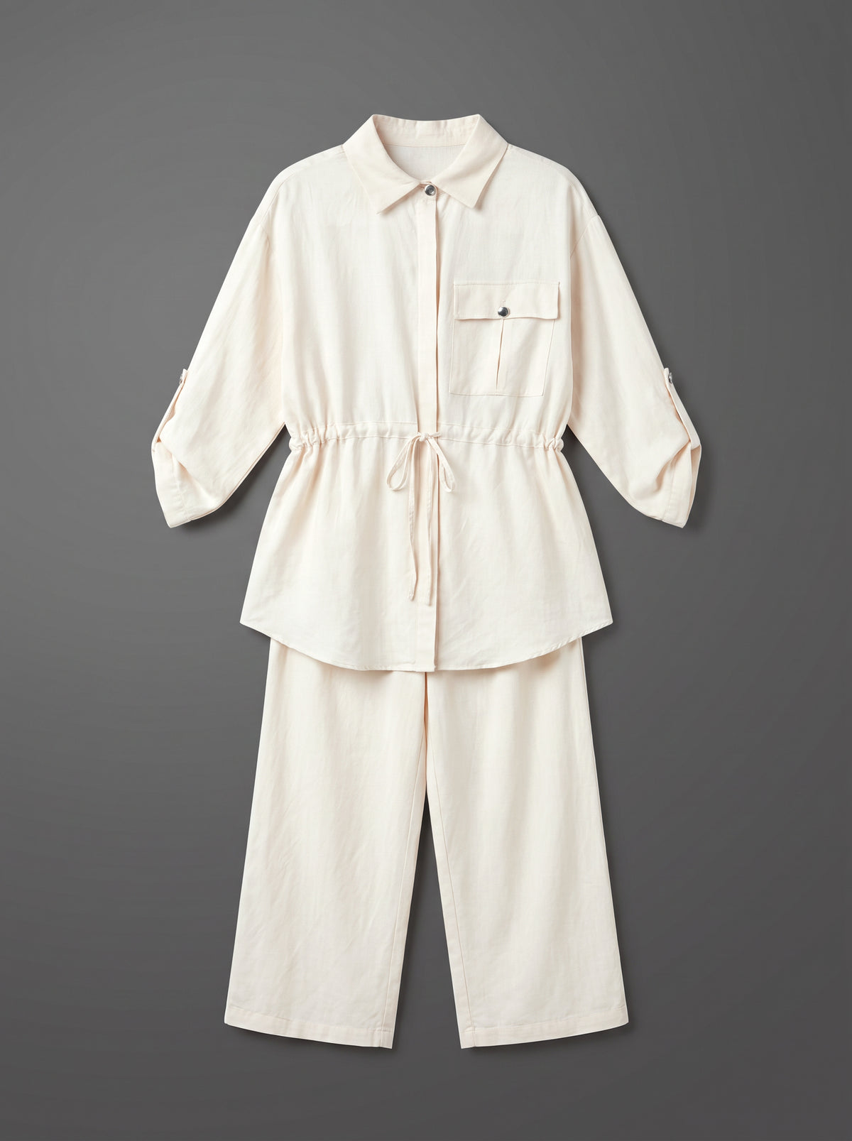 8200 White Shirt And Pants Set For Women