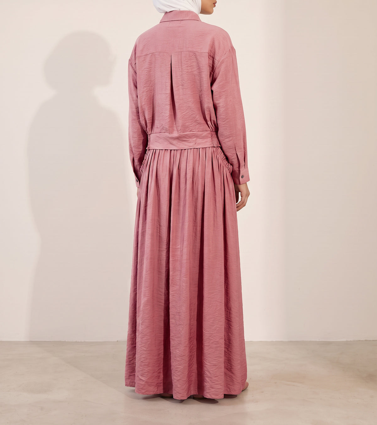 8281 Pink Shirt And Skirt Set For Women