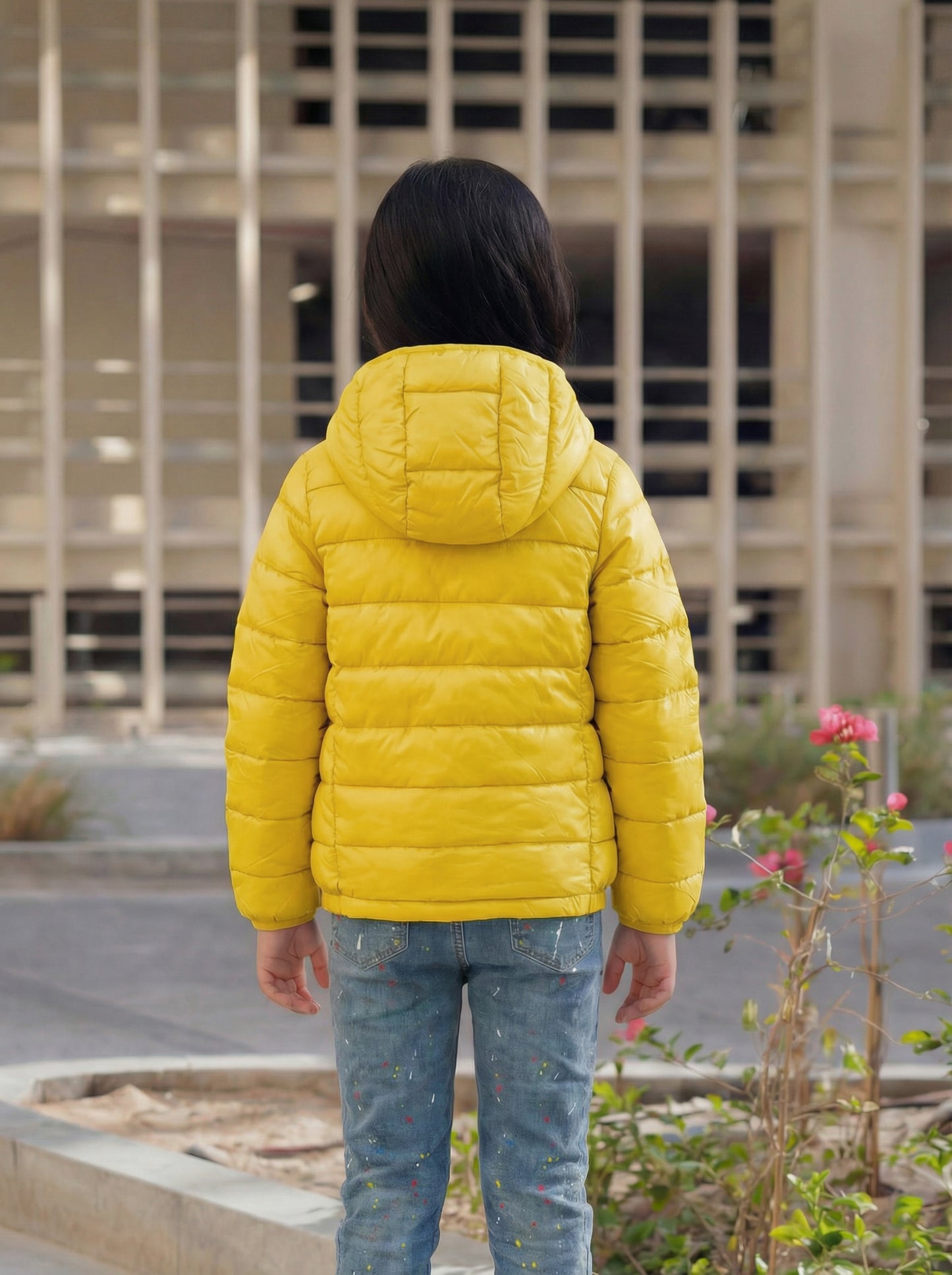 Multi-Color Winter Jacket With Hoodie For Kids