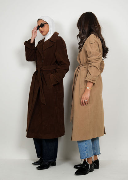 8050 Dark Beige Trench Coat For Women