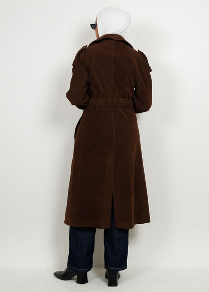 8050 Dark Beige Trench Coat For Women