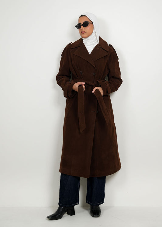 8050 Dark Beige Trench Coat For Women