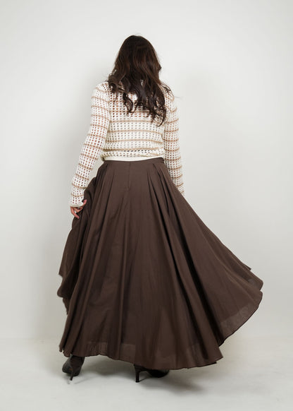 8051 Dark Brown Skirt For Women
