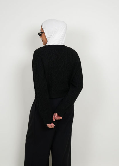 8052 Black Sweater Top For Women