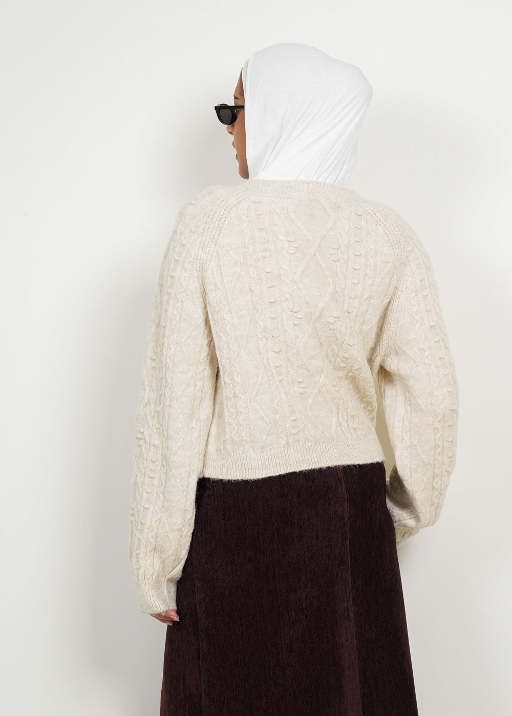 8052 Beige Sweater Top For Women