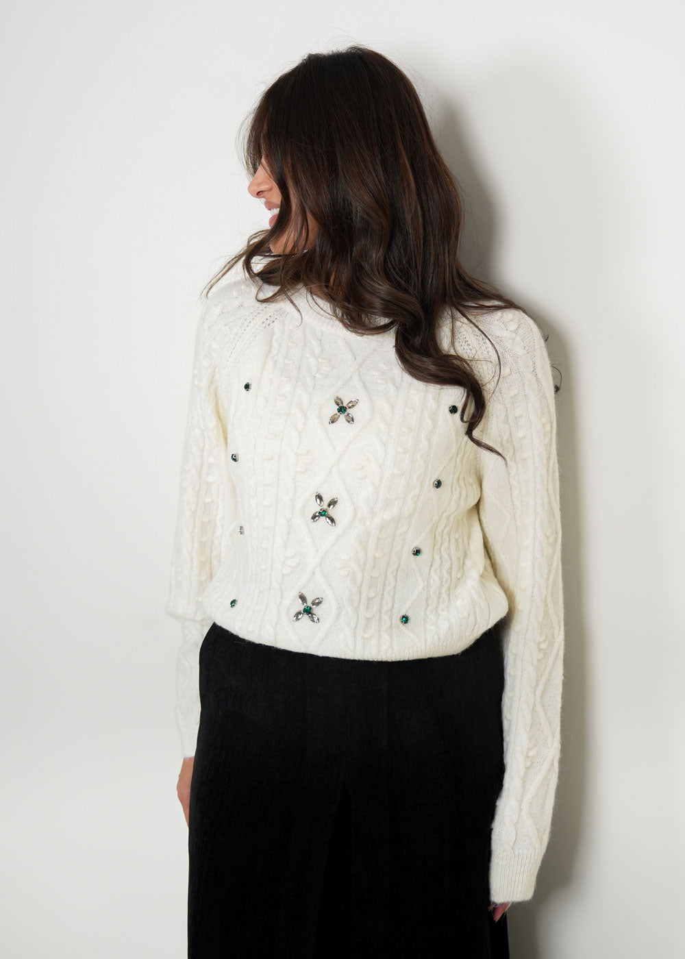 8052 Off White Sweater Top For Women