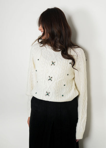 8052 Off White Sweater Top For Women
