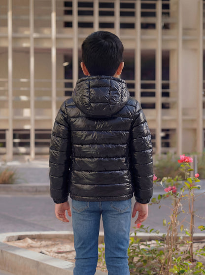 Multi-Color Winter Jacket With Hoodie For Kids