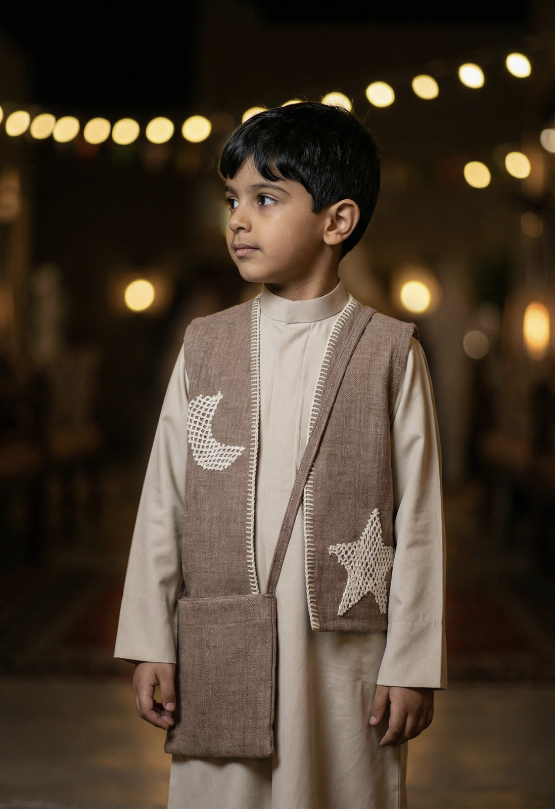 Boys’ Brown Star Gergean Vest With Bag