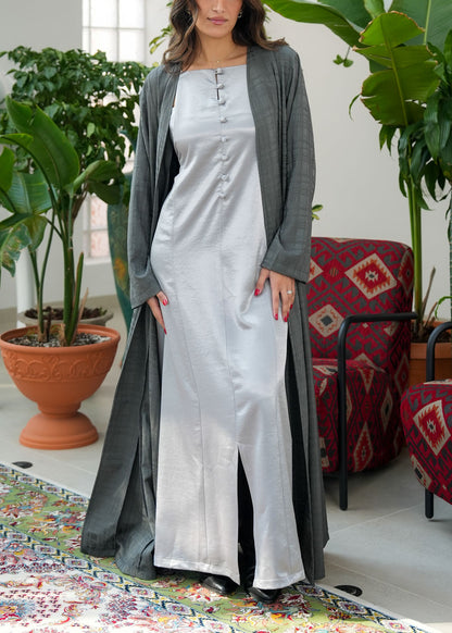 طقم دارا 8072 فضي رمادي للنساء