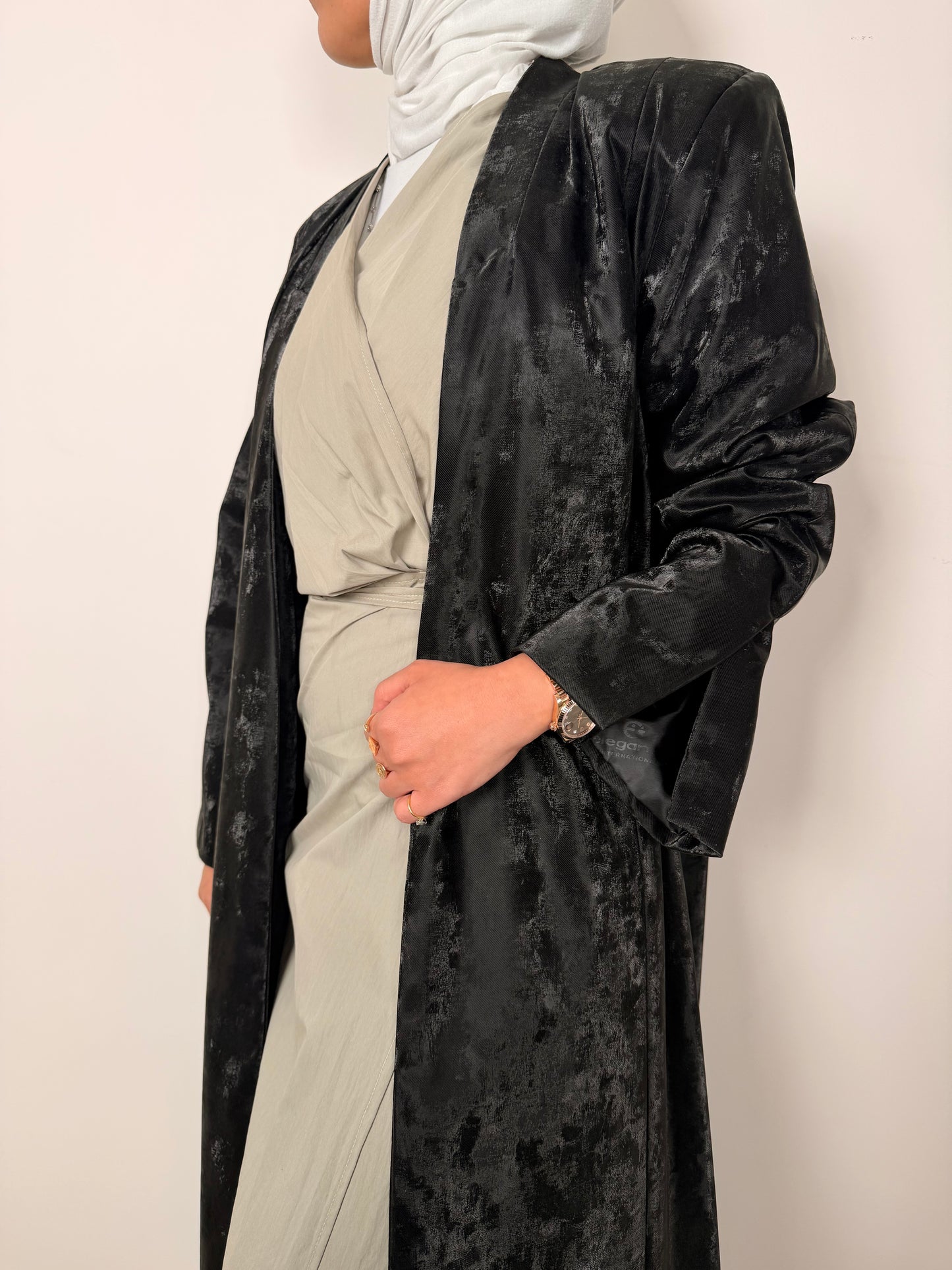 Nova 8074 Black Leather Velvet Set For Women