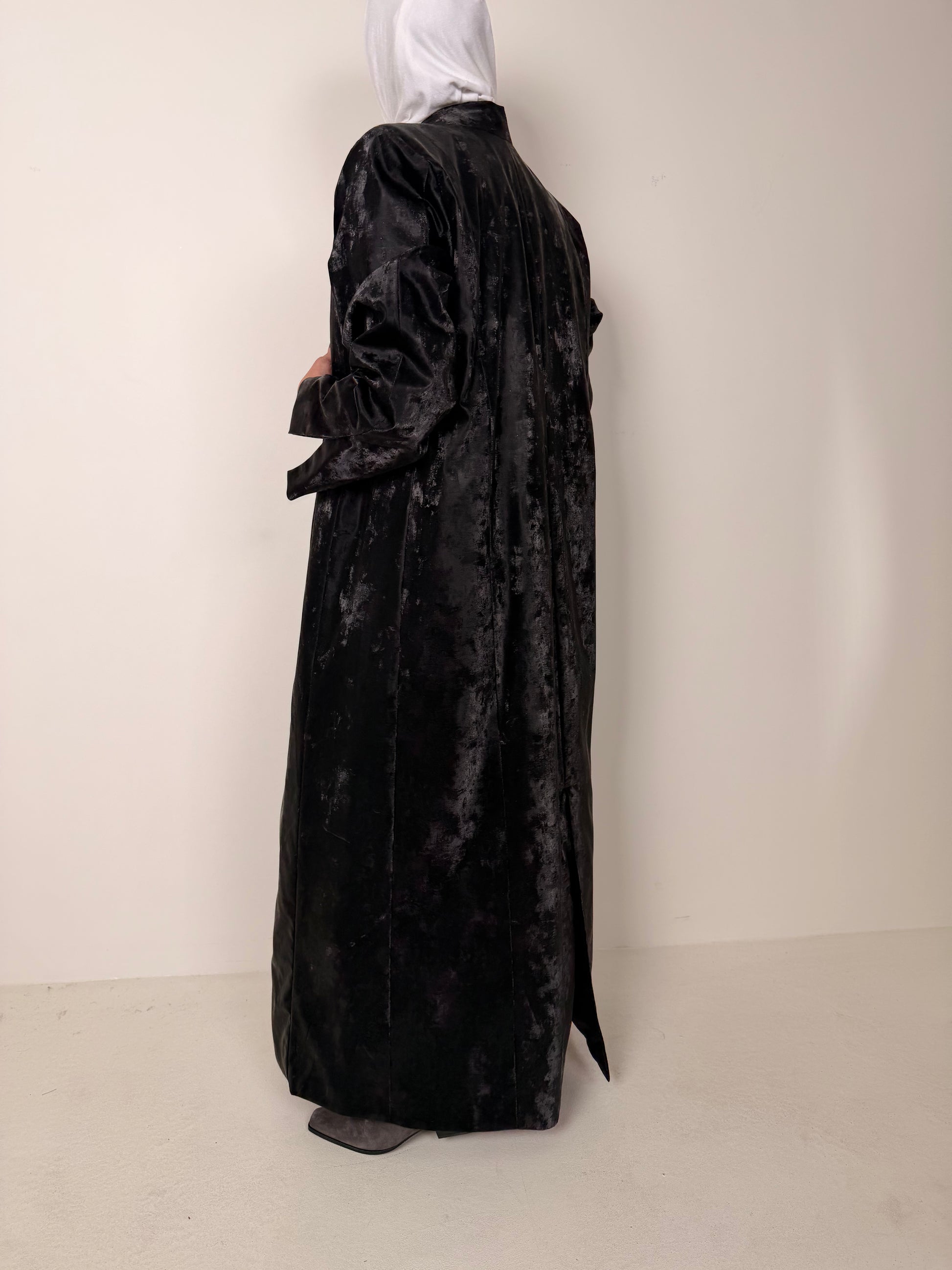 Nova 8074 Black Leather Velvet Set For Women