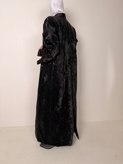 Nova 8074 Black Leather Velvet Set For Women