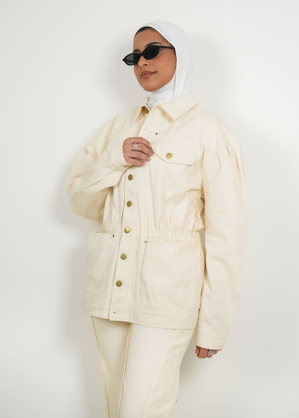 8032 Beige Shirt Set For Women