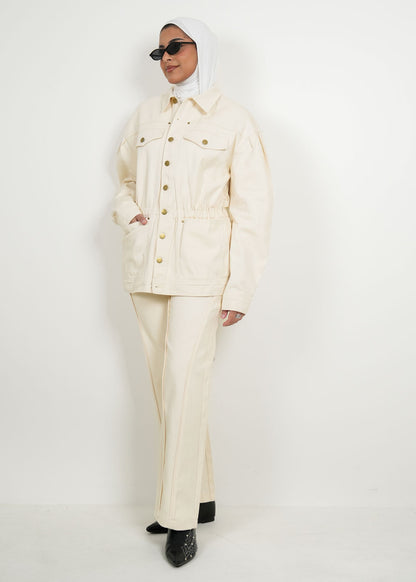 8032 Beige Shirt Set For Women