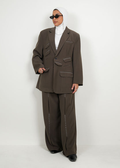 8024 Grey Brown Set For Women