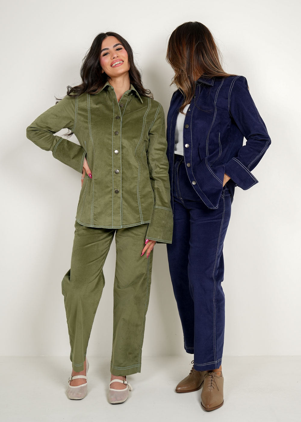 7974 Olive Green Set For Women