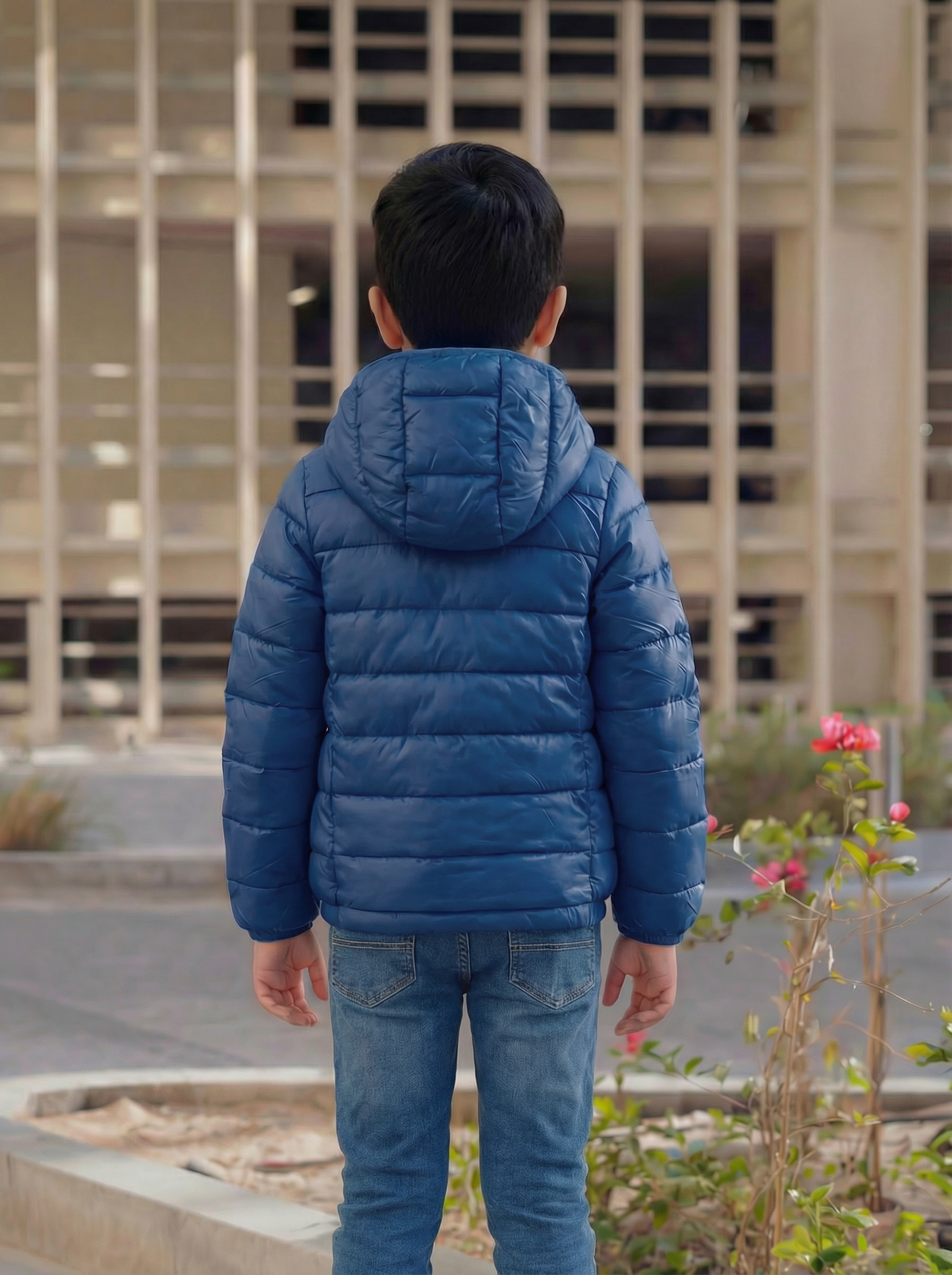 Multi-Color Winter Jacket With Hoodie For Kids