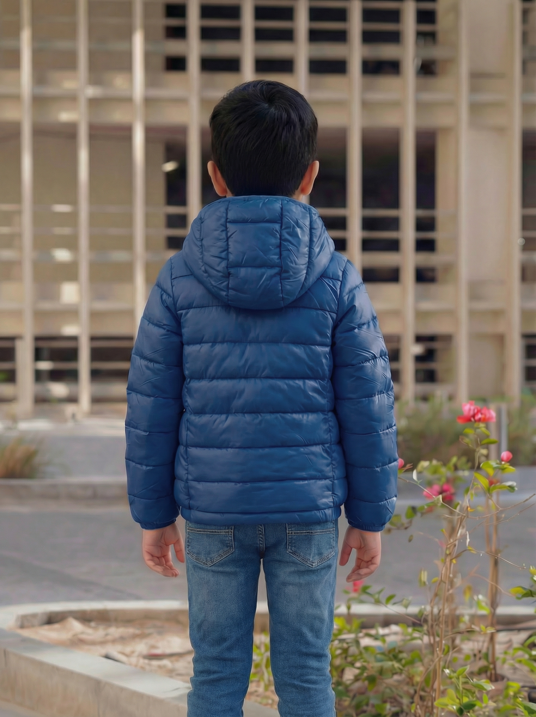 Multi-Color Winter Jacket With Hoodie For Kids