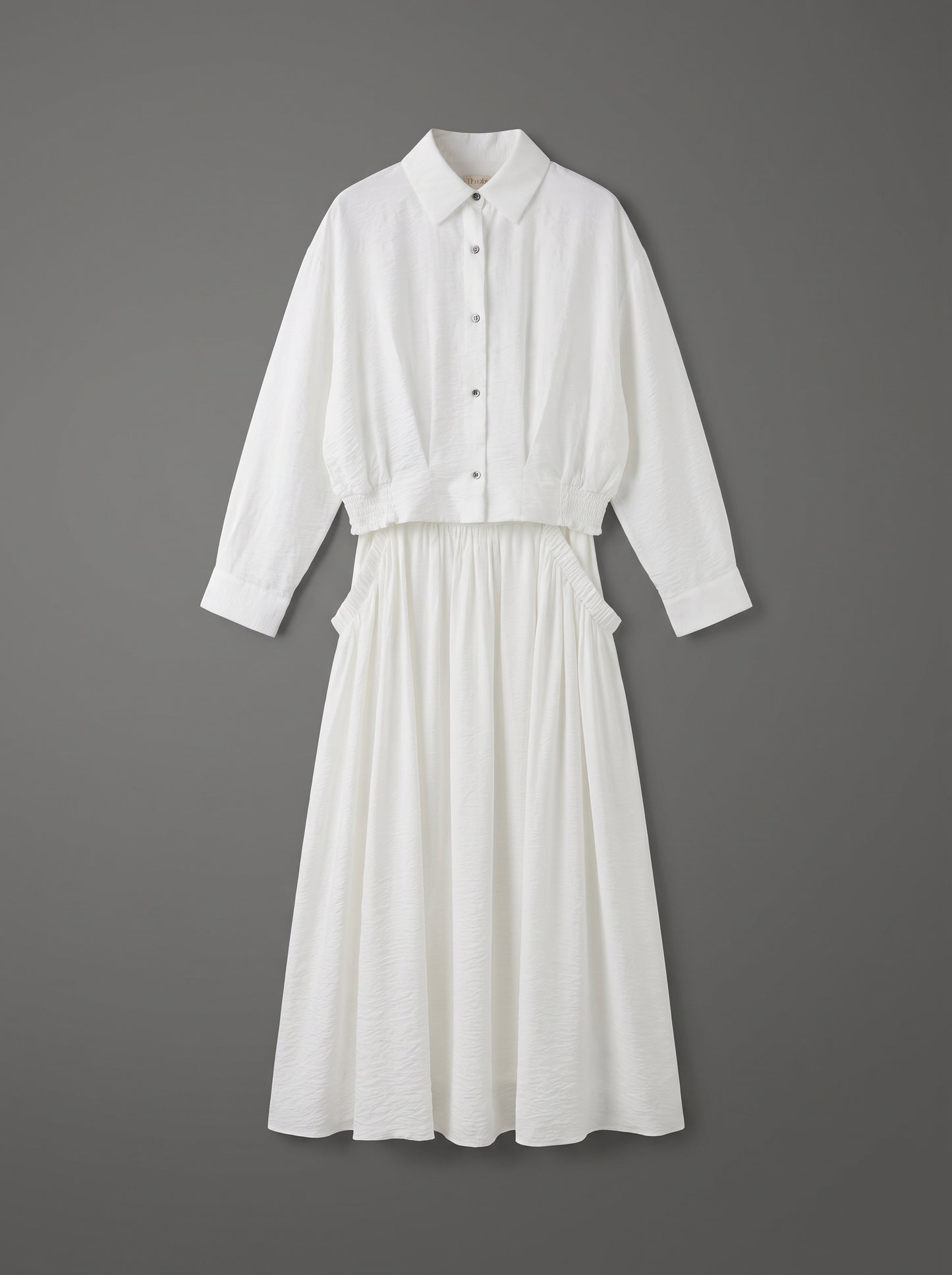8281 White Shirt And Skirt Set For Women
