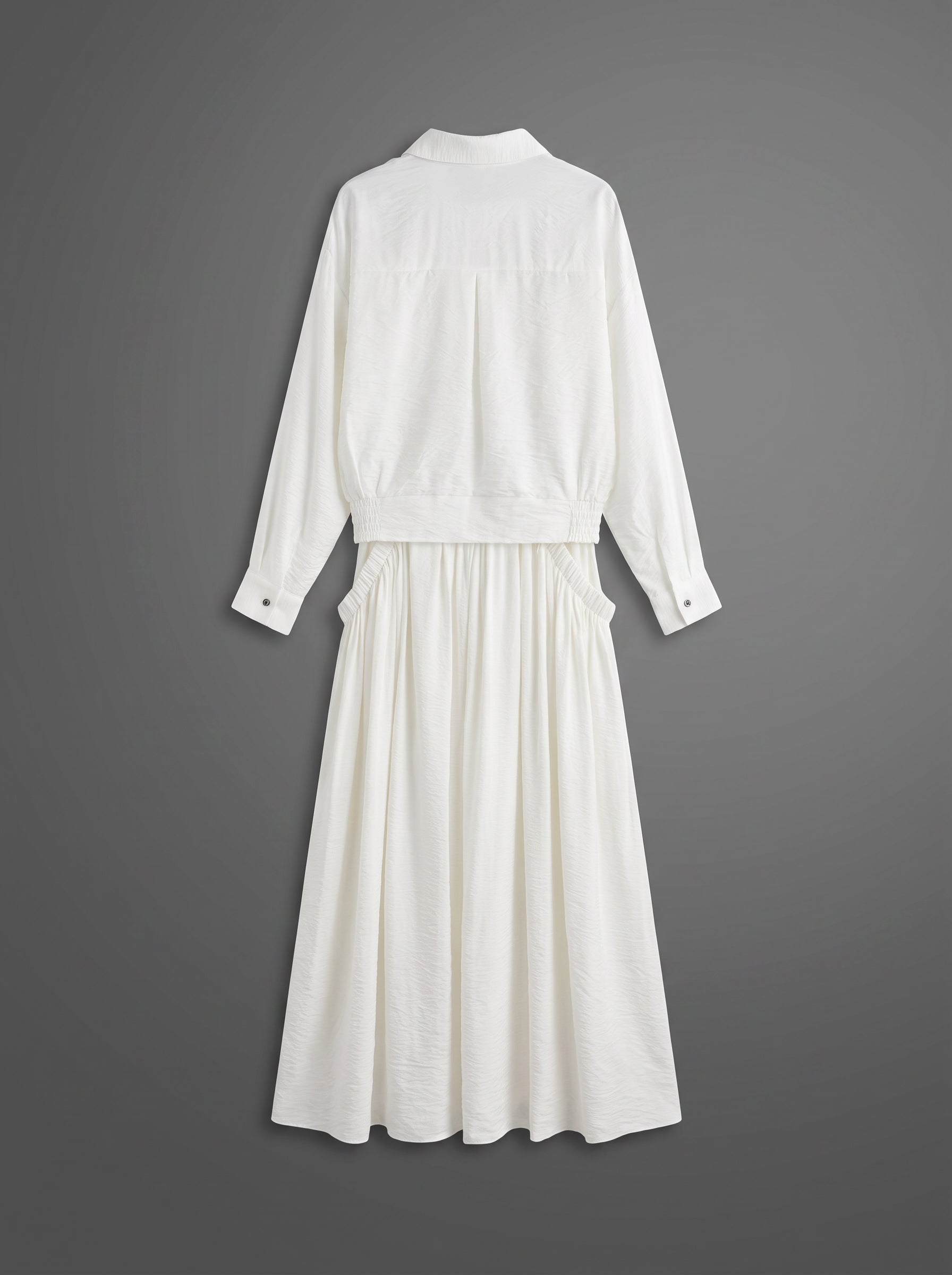 8281 White Shirt And Skirt Set For Women