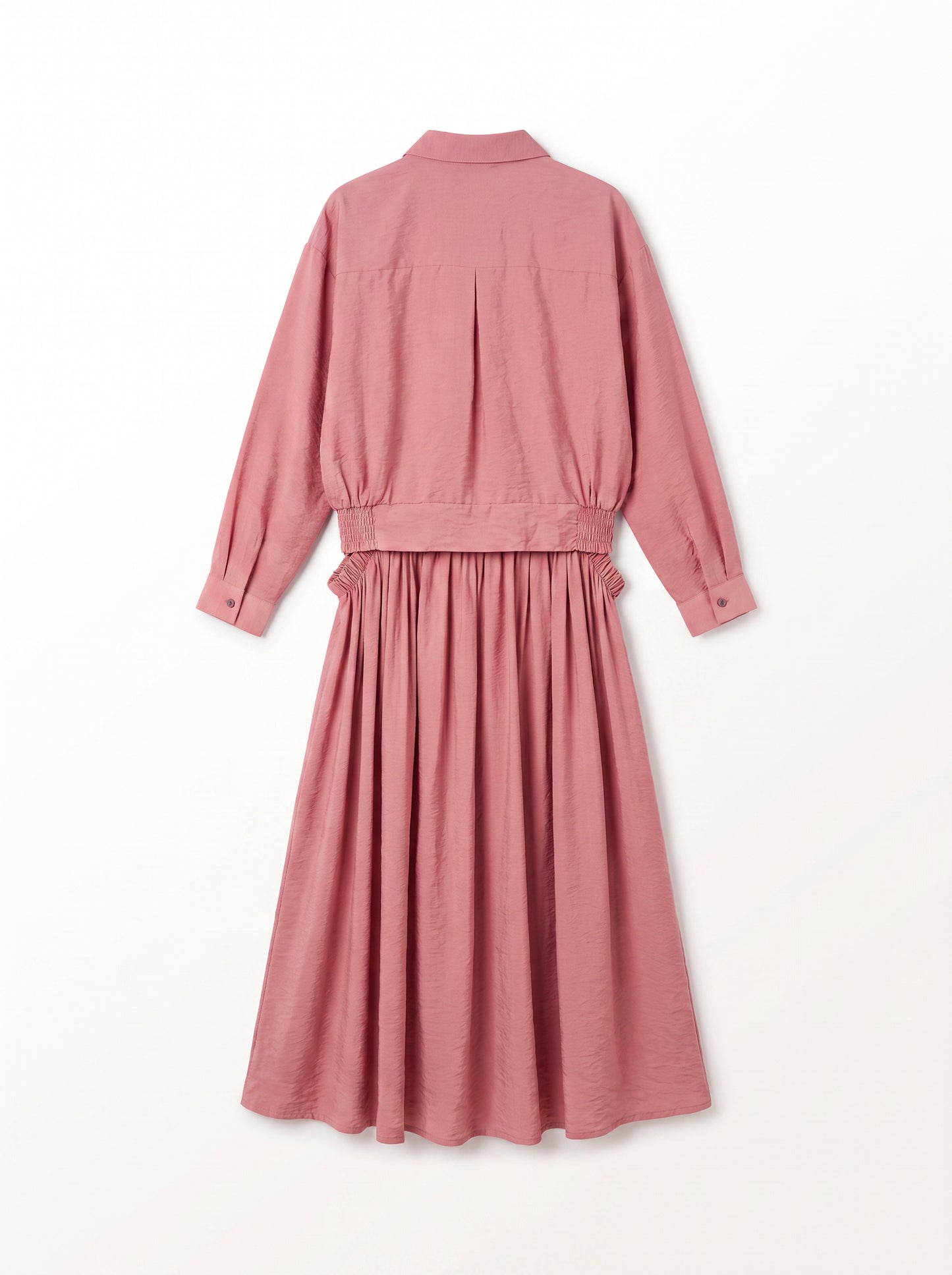 8281 Pink Shirt And Skirt Set For Women