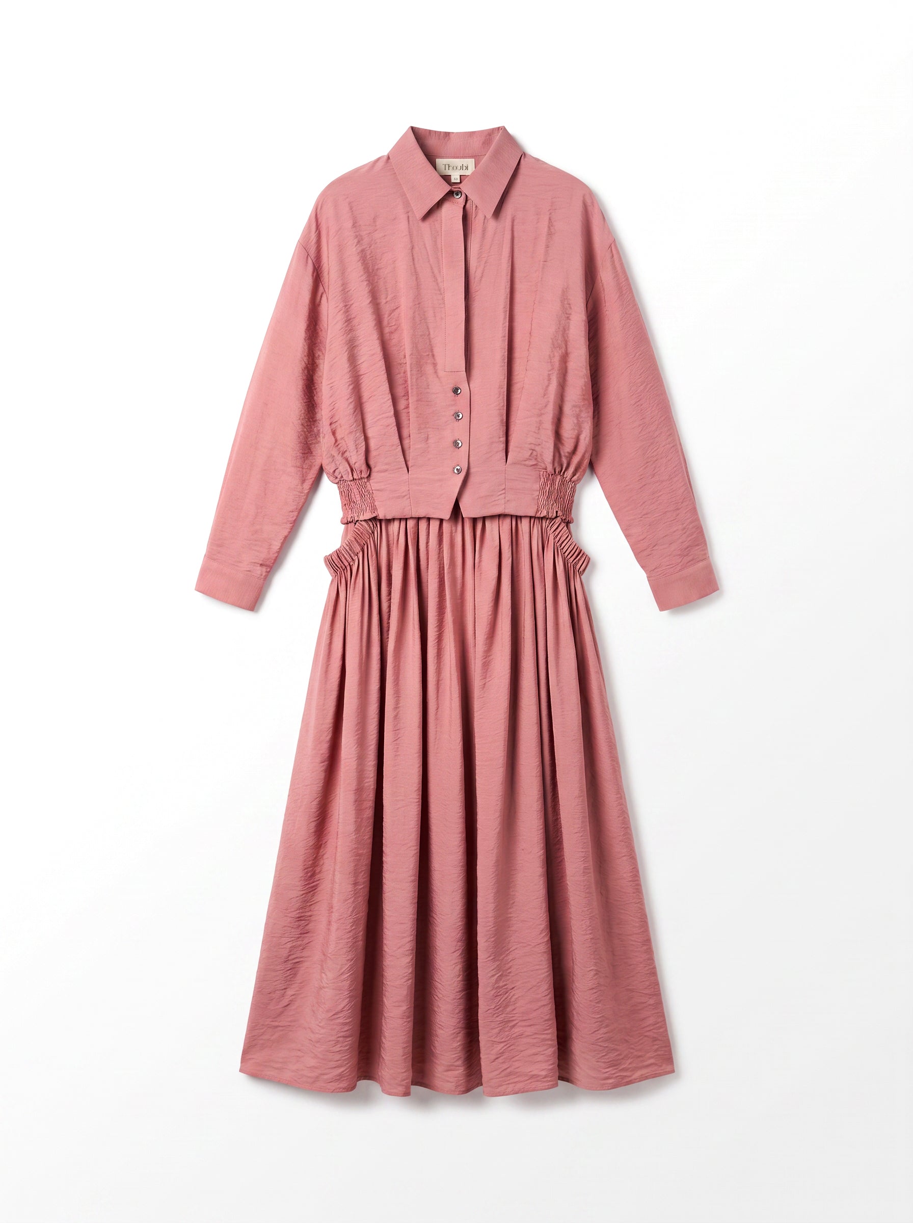 8281 Pink Shirt And Skirt Set For Women