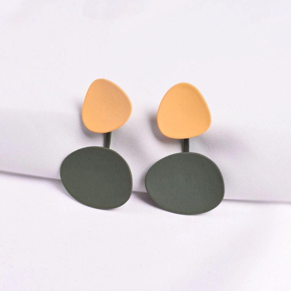 Picture of Green Matte Double Dropped Earrings