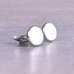 Picture of Round Silver Cufflink With Shiny Squares