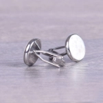 Picture of Round Silver Cufflink With Shiny Squares