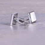 Picture of Silver Cufflink With White Stone