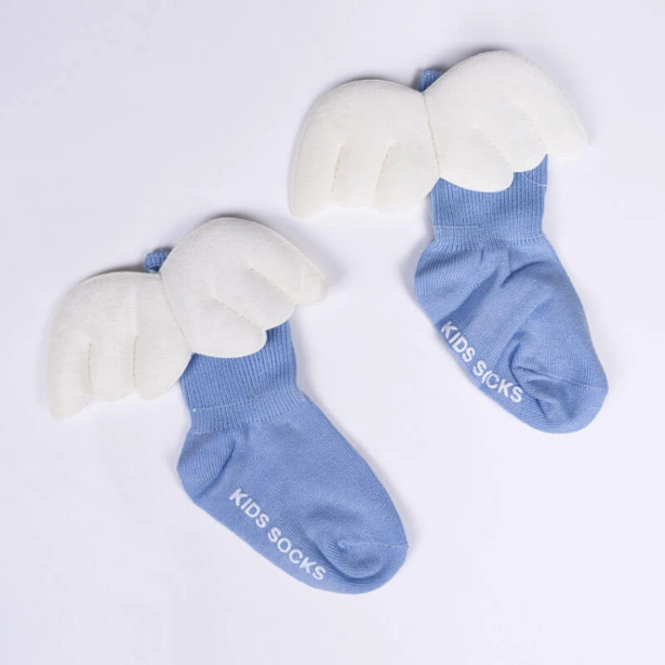 Picture of Blue Short Socks With Wings For Girls