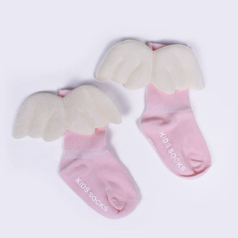 صورة Pink Short Socks With Wings For Girls