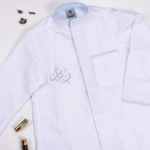 Picture of Special Dishdasha With Light Blue Line For Boys (With Name Embroidery)