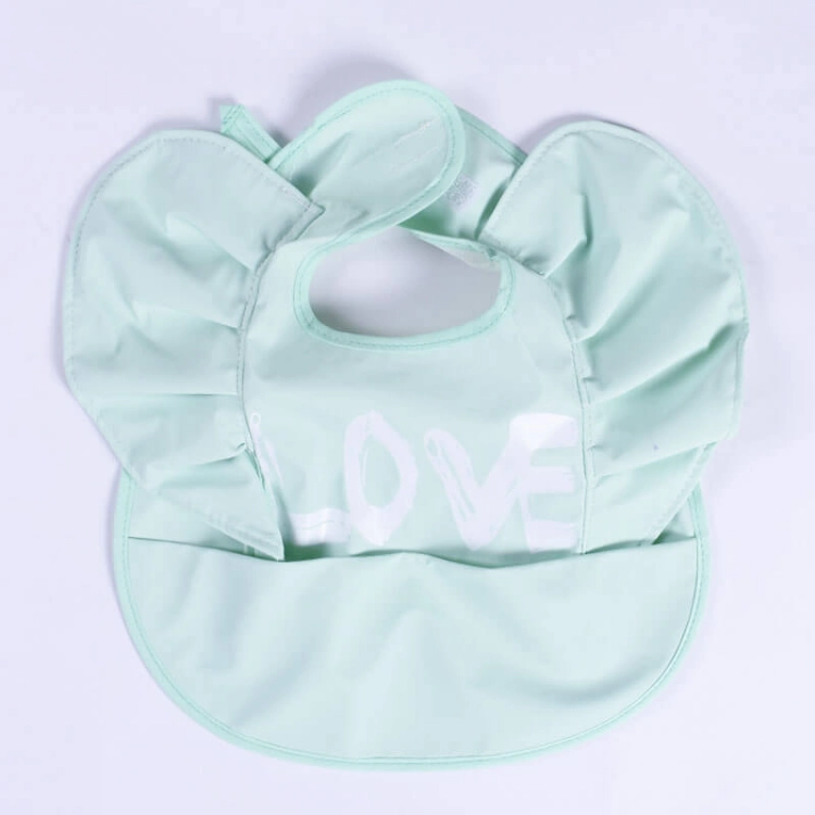 Picture of Light Green Bib For Babies (With Name Embroidery)