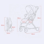 Picture of Blue Baby Stroller With Brown Handle (With Bag Name Embroidery Option)