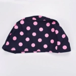Picture of Black and Pink Polka Dot with Raffles Swimsuit with Swimming Cap