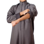 Picture of Al Jazeera Special Dark Grey Winter Dishdasha for Boys (With Name Embroidery)