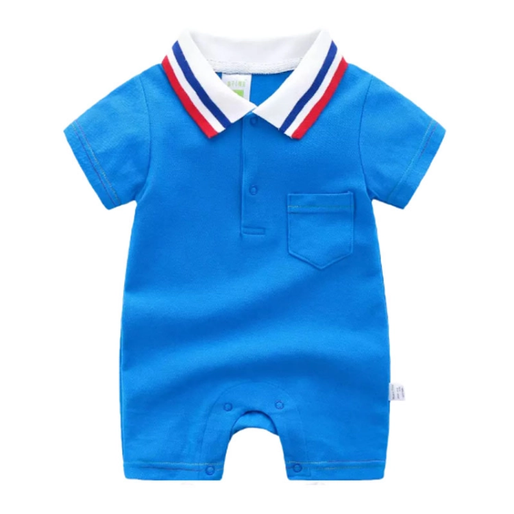 Picture of Blue Suit With Collar For Newborns (With Name Embroidery)