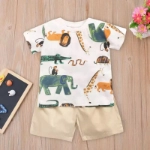 Picture of Set Of Two Pieces Animals Print For Babies 