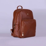 Picture of Brown Leather Maternity Backpack With Changing Pad Travel (With Name Embroidery)
