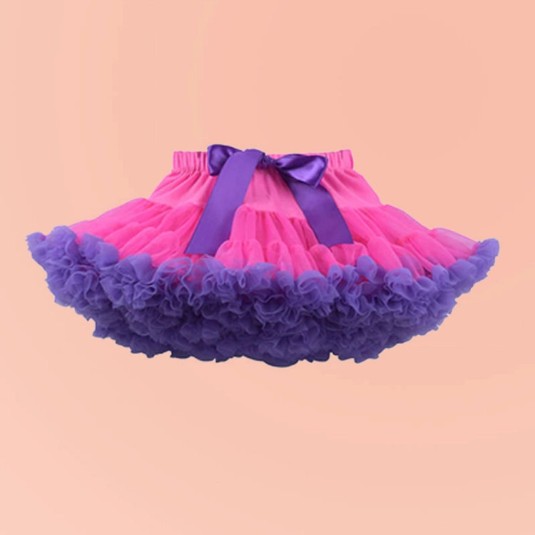 Picture of Pink and Purple Fluffy Skirt For Girls