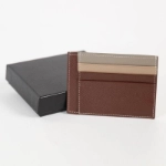 Picture of Coffee Leather Cardholder (With Alphabet Printing)