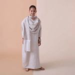 Picture of Beige Daraa With Shawl For Girls